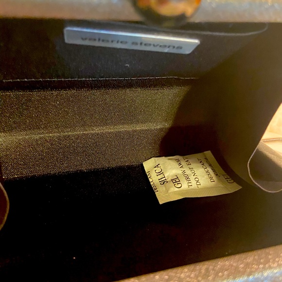 Valerie Stevens Gray Shimmer Clutch Evening Bag - Picture 3 of 7